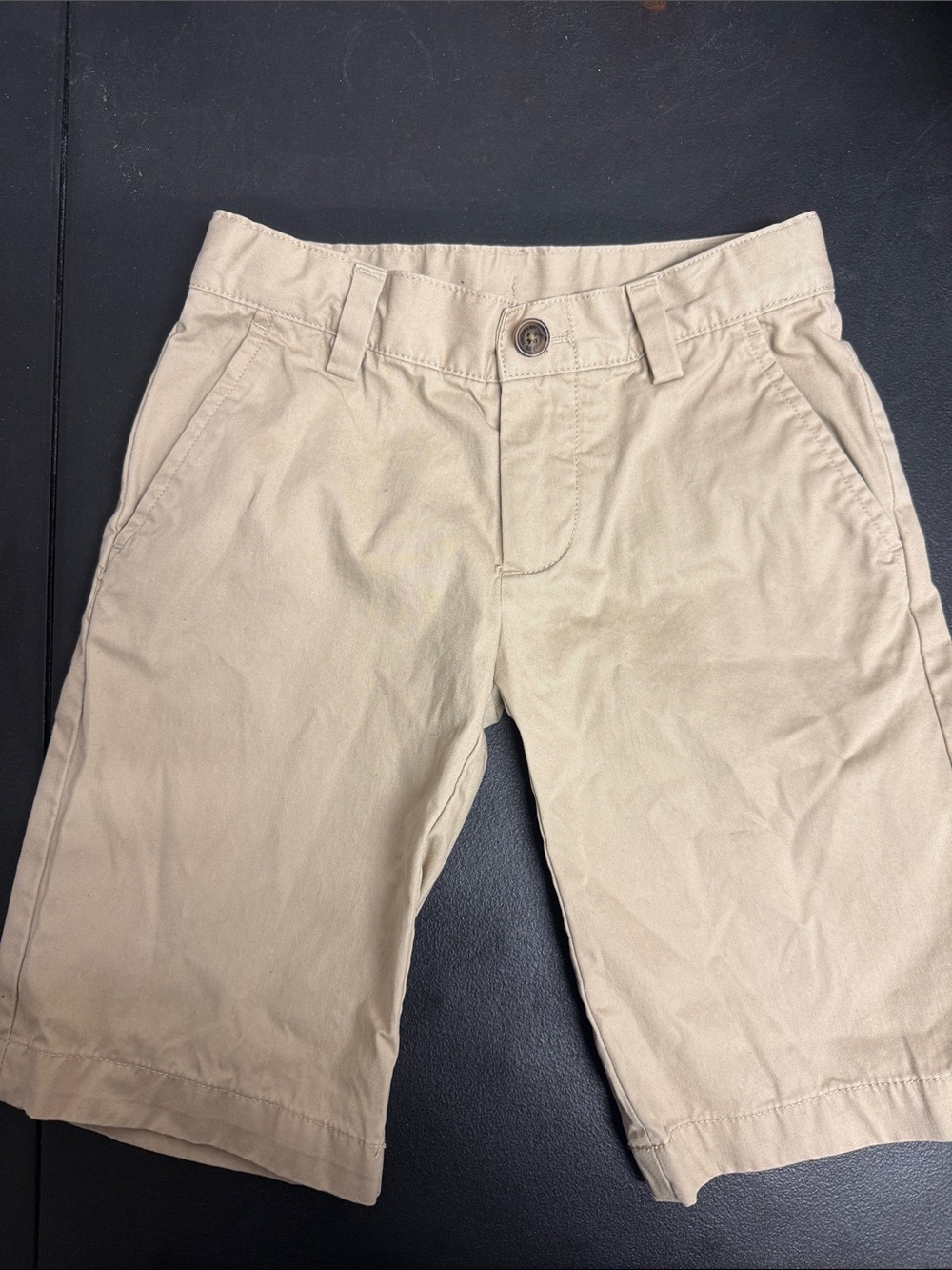 Brooks Brothers Beige Khaki Shorts with Blue Gingham Lining